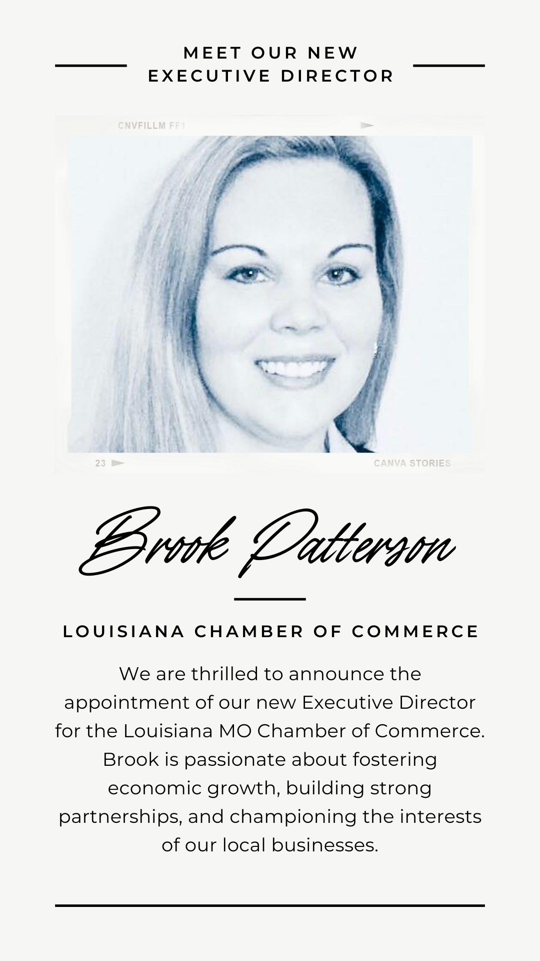 Our New Executive Director, Brook Patterson Louisiana Missouri Chamber of Commerce
